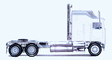 K100 Semi Tractor w/1-Bar Grille & Extra-Long Chassis - Assembled -- Painted (Various Colors), Chrome Chassis-1