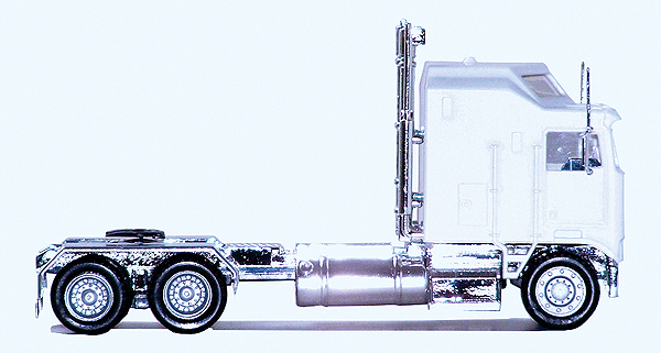 K100 Semi Tractor w/1-Bar Grille & Extra-Long Chassis - Assembled -- Painted (Various Colors), Chrome Chassis-1