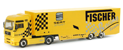 European Trucks - Tractor-Trailer - MAN TG-A XXL 2-Axle Cabover -- w/Skirted Euro Box Trailer - Fischer Racing Team
