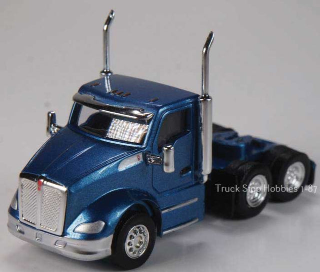 Kenworth T680 3-Axle Day-Cab Tractor Only 2-Pack - Assembled -- Blue