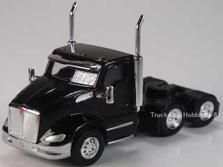 Kenworth T680 3-Axle Day-Cab Tractor Only 2 Pack - Assembled -- Black