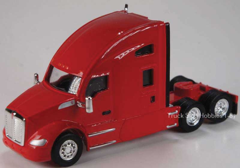 Kenworth T680 3-Axle Sleeper-Cab Tractor Only 2-Pack - Assembled -- Red