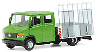 European Light Truck - Mercedes -- T2 Pickup w/Crew Cab & Glass Transport Rack