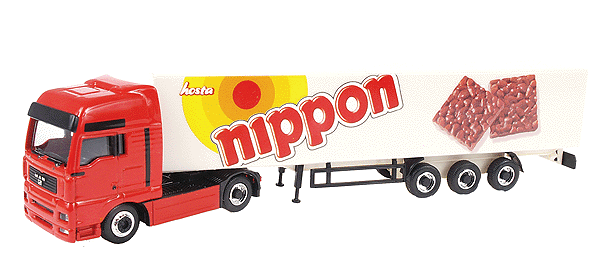 European Trucks - Tractor-Trailer - MAN TG-A XXL -- w/3-Axle Euro Box Trailer - Nippon (red, white, yellow, brown)