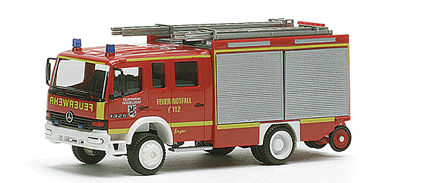 Emergency - Mercedes Benz Atego -- Sedan Cab LF 16/12 Pumper Dusseldorf Fire Dept. (red w/white & yellow stripes)