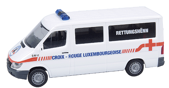 Emergency Vehicles - Mercedes -- Sprinter Ambulance; Luxemburg Red Cross Rescue Dog Squad (white, blue, red)
