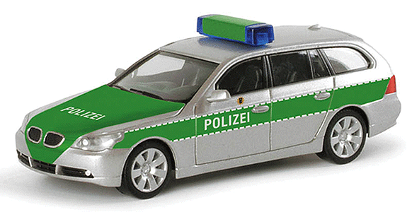 Emergency - Police Vehicles - BMW -- 5-Series Touring Station Wagon - Berlin Police Dept. (silver, green)