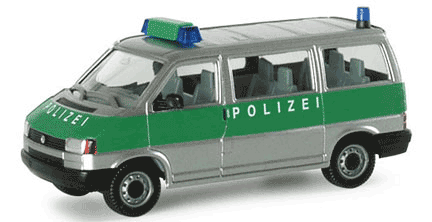 Emergency - Police - Volkswagen -- T4 Personnel Van (silver, green)