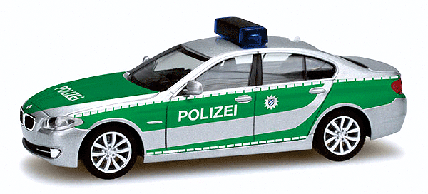 Emergency BMW 5-Series Sedan - Assembled -- German Federal Police (silver, green, German Lettering)
