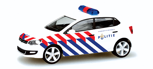 Emergency Volkswagen Polo Station Wagon - Assembled -- Dutch Police (white, red,, blue, Dutch Lettering)