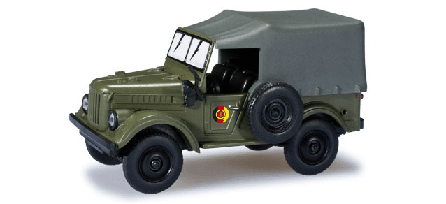 GAZ 69all-Terrain Truck - Assembled -- East German People's Army (olive drab, gray Tarp, German Lettering)