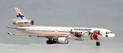 Herpa Wings Aircraft - Assembled -- MD-11 Private Collection Finnair "Santa Claus"