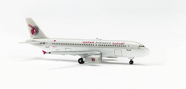 Herpa Wings Aircraft - Assembled -- Qatar Airways Airbus A320