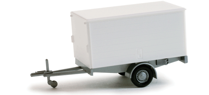 Single Axle Covered Light Trailer - Assembled -- White
