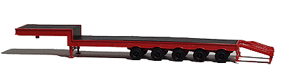 Trailer Only -- 5-Axle Heavy-Duty Dropdeck Flatbed (red)