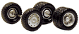 Truck Wheels -- Budd; 2 Front Single & 8 Rear Duals w/Tires (gray)