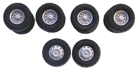 Heavy-Duty Tires with Hubs & Axles -- Includes: 4 Dual Axles & 2 Steering Axles
