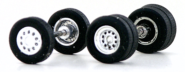 Chrome Semi Truck Wheels -- 2 Front, 4 Rear Axles