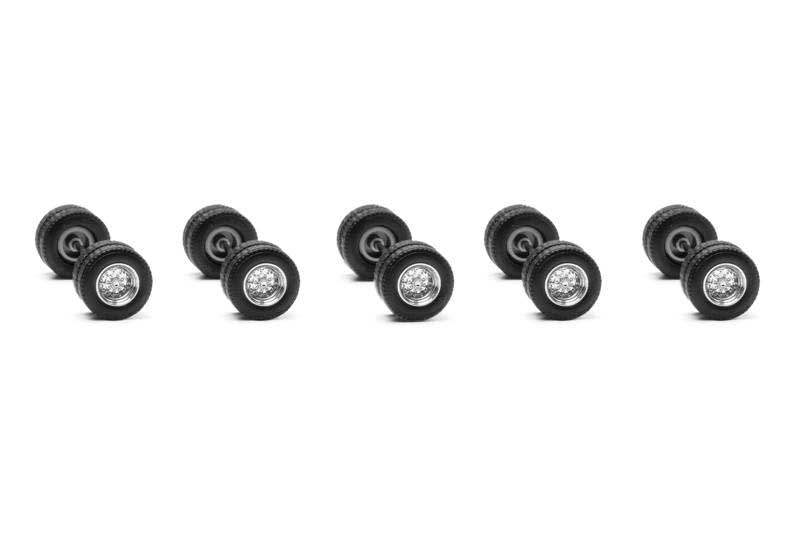 Trailer Wheelsets -- 10 Sets (chrome)
