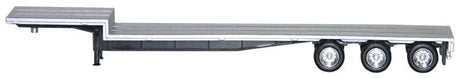 48' 3-Axle Drop-Deck Trailer - Assembled -- Silver, Chrome Wheels