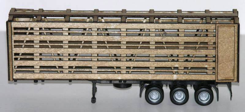 Australian Road Train Stock Trailer - Laser-Cut Wood Kit -- Undecorated
