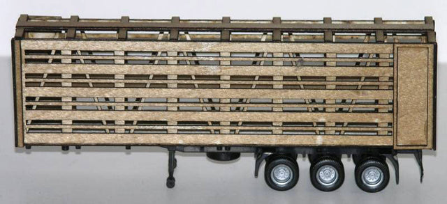 Australian Road Train Stock Trailer - Laser-Cut Wood Kit -- Undecorated