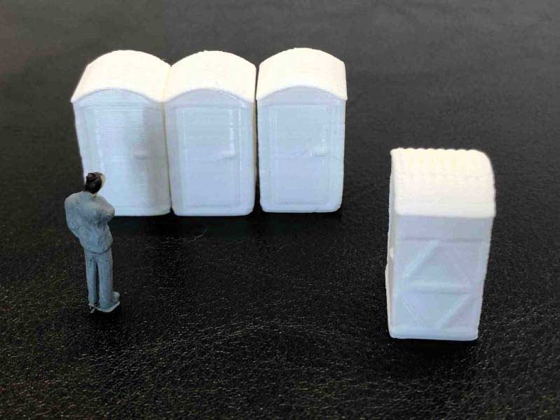 Porta Potty -- Unpainted, White pkg(4)