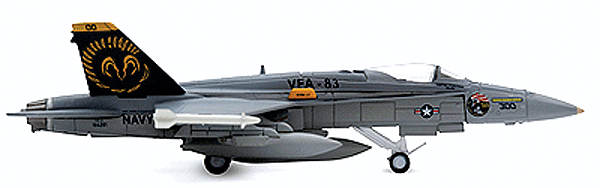 Herpa Wings F/A 18C Hornet Fighter Jet - Assembled (Die Cast Metal) -- US Navy Rampagers (gray, black)