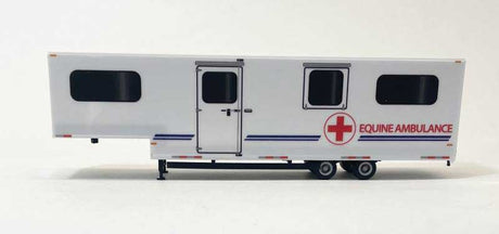 Equine Ambulance Trailer - Assembled -- White, Red, Blue