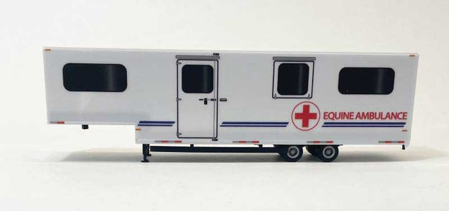 Equine Ambulance Trailer - Assembled -- White, Red, Blue