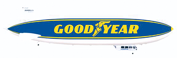 Zeppelin NT Blimp - Assembled -- Goodyear (white, blue, yellow)