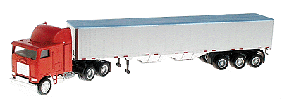 American Trucks - Tractor/Trailer - Freightliner FLB 3-Axle Cabover w/Sleeper -- w/3-Axle 48' Tarped Grain Trailer w/2 Bottom Discharge Chutes