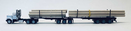 American Trucks - Tractor-Trailer - GMC General Super B 3-Axle Conventional -- w/Headache Rack, 6-Axle Logging Train & Logs-2
