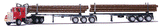 American Trucks - Tractor-Trailer - GMC General Super B 3-Axle Conventional -- w/Headache Rack, 6-Axle Logging Train & Logs-1