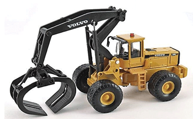 Volvo L180 Log Loader - Assembled -- Yellow, Black-1