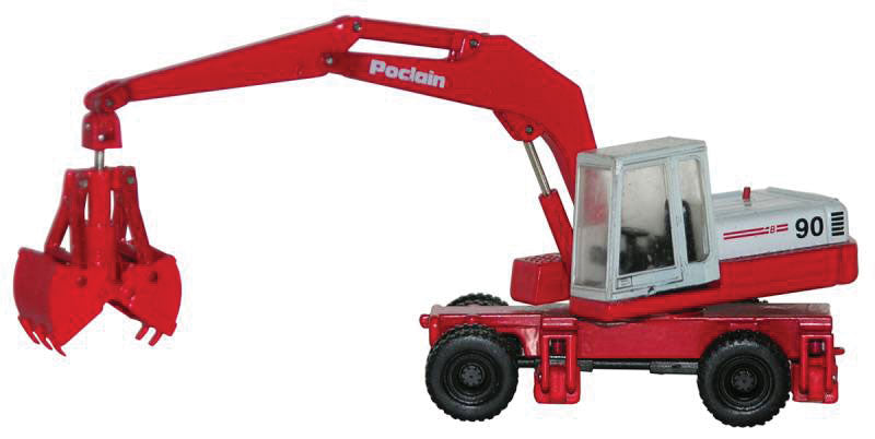 Poclain 90PB Heritage Excavator - Assembled -- Red, Gray