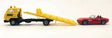 Flatbed Tow Truck with BMW Convertible Load - Assembled -- ADAC (yellow, black)