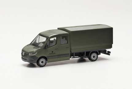 Mercedes-Benz Sprinter Low-Side Truck - Assembled -- German Army (green, German Lettering)