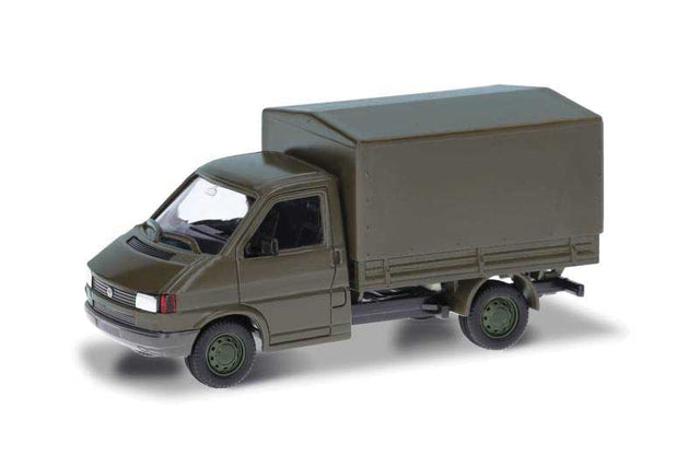 Volkswagen T4 Pickup Truck w/Cover - Assembled -- Austrian Army (green)