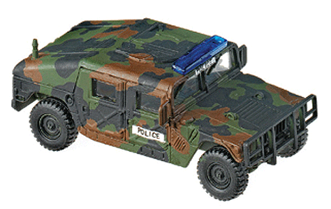 Roco Mini-Tanks Modern US Army - Light Trucks -- HUMMER - Military Police w/Nonworking Blue Lightbar