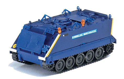 Roco Mini-Tanks - Netherlands Koninkliijke Marechaussee (Royal Marshals) -- M113 Armored Personnel Carrier (blue w/nonworking yellow lights)