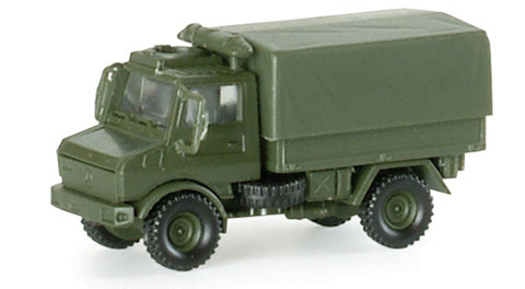 Herpa Military - Modern German Army - Medium Trucks -- Unimog U 1300 Covered Flatbed