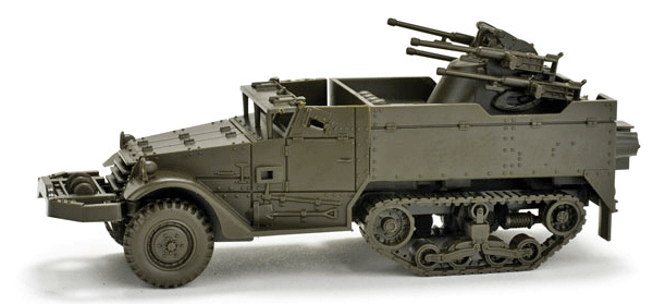Minitanks US & Allies WWII Half-Track - Kit -- M16 MGMC Half-Track w/Quad .50 Caliber Anit-Aircraft Gun