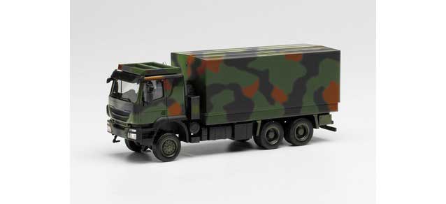 Iveco Trakker 6x6 Low-Side Truck with Cover - Assembled -- German Army (camouflage)