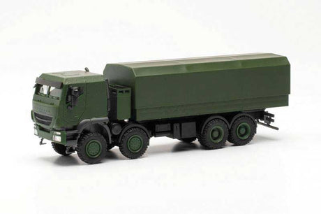 Iveco Trakker 8x8 Covered Flatbed Truck - Assembled -- Undecorated (green)