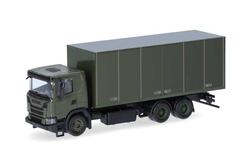 Scania XT17 Box Truck - Assembled -- Swedish Army (green)