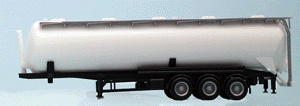 European Semi-Trailer Only -- Bulk Tanker 60 Cubic Meters Undecorated - White