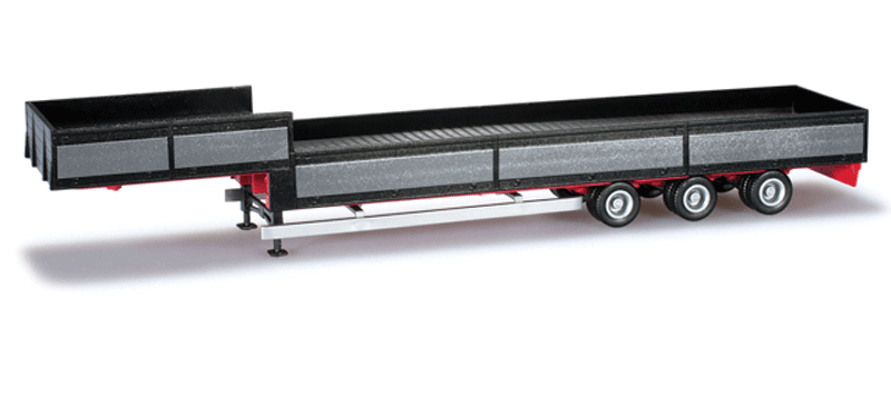 Flatbed Trailer w/Sideboards - Assembled -- Gray, Black, Red