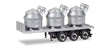 Tri-Axle Highboy Trailer with Aluminum Pot Load - Assembled -- Silver