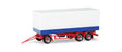 3-Axle Canvas Covered Low-Side Trailer - Assembled -- Blue, Red, White